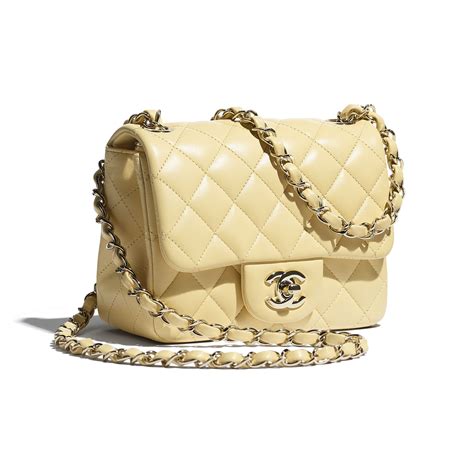 chanel yellow mini flap